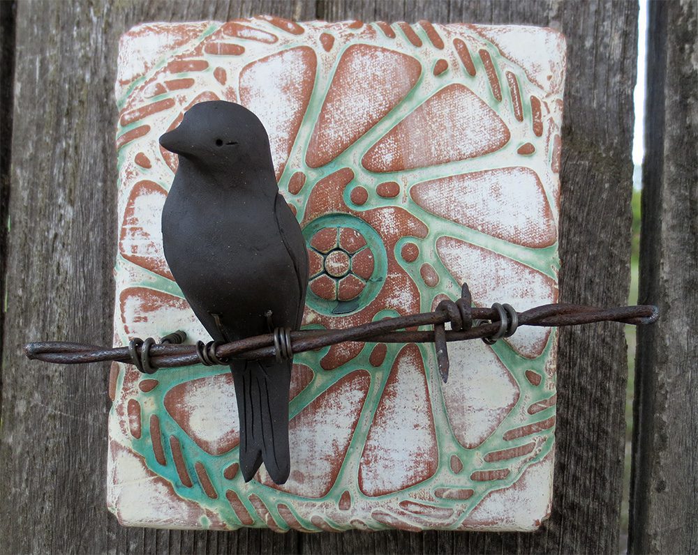 Bird On a Branch wall hanging metal piece